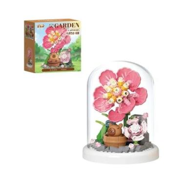 Imagem de Blocos De Montar Quebra-Cabeça Jardim De Capivara, Girassol, Rosa E Lí