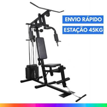 Imagem de Estação de Musculação 45kg Eagle Force Academia em Casa Multi Exercíci