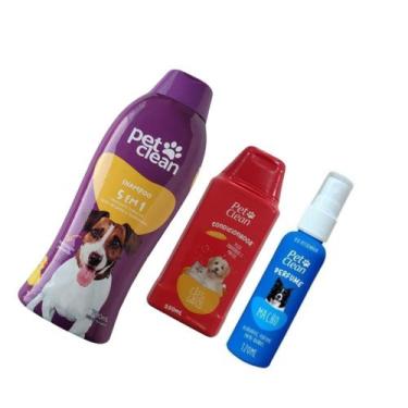 Imagem de Kit POP Pet Clean Shampoo + Perfume + Condicionador Pet Cães, 5x1 + Pe