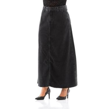 Imagem de Saia Jeans Feminina Arauto Evasê Black-Feminino