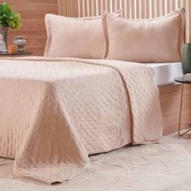 Imagem de Kit Colcha Casal Miraggio New Soft 100% Poliéster 220x240cm Avelã Leve