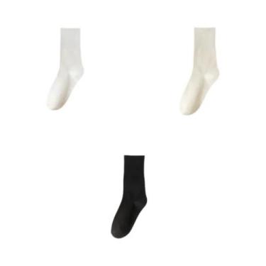 Imagem de Meias Femininas De Algodão Sem Costura, Macias, Anti-Pilling, Respiráv