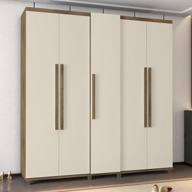 Imagem de Guarda Roupa Casal Sapateira Paloma 5 Portas 3 Gavetas Freijó Off White Casa H