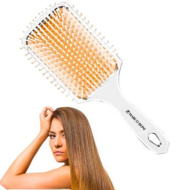 Imagem de Escova Cabelo Profissional Raquete Diamond Marco Boni MaciA, Transpare