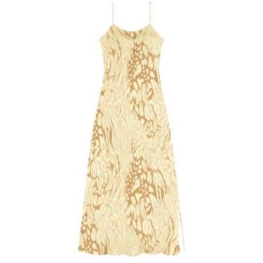 Imagem de Vestido Chá Estampado De Alças Com Fenda-Feminino