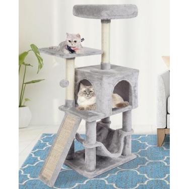 Imagem de Árbol para Gatos MIAO PAW Gris Torre Interior para Gatos con Poste Ras