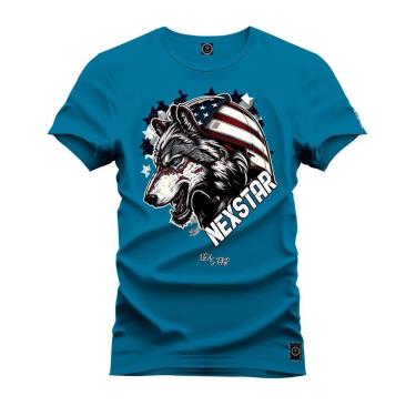Imagem de Camiseta Plus Size Unissex Algodão Confortável Lobo Americano Nexstar-Unissex