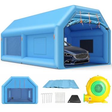 Imagem de ziziella Cabine De Pintura Inflável, Portátil, Tenda Inflável Com Sistema Filtro Ar E Soprador Para Faça Você Mesmo, Carro, Caminhão, Motocicleta, Garagem, Peças Automotivas, 20 X 12 9 Pés