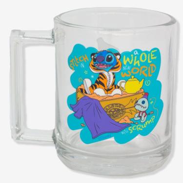 Imagem de Caneca Veneza Stitch Aladin – Disney para Bebidas em Vidro com Estampa de Alta Qualidade para Uso Diário Prata