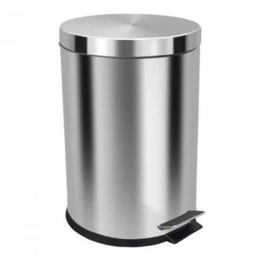 Imagem de Lixeira Cesto com Pedal Inox 30 Litros em Aço Inox com Balde Interno Removível e Alça Inox