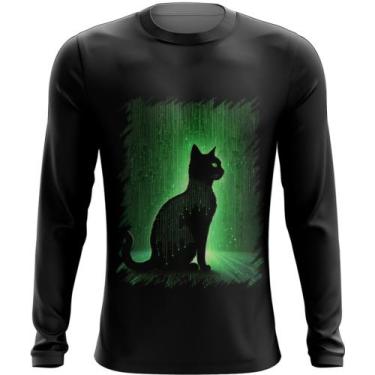 Imagem de Camiseta Manga Longa de Gato Oráculo Hacker Binário Mat 7 - Kasubeck S