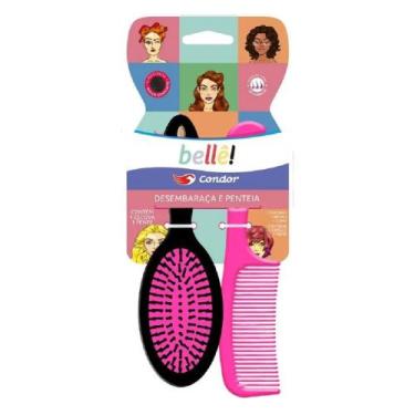 Imagem de Escova para Cabelo Oval + Pente CONDOR Bellê 2 peças