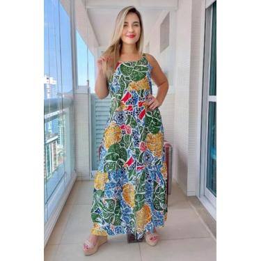 Imagem de Vestido Feminino Indiano Alça c/ Regulagem Longo-Cod.5029 - Aleci Fash