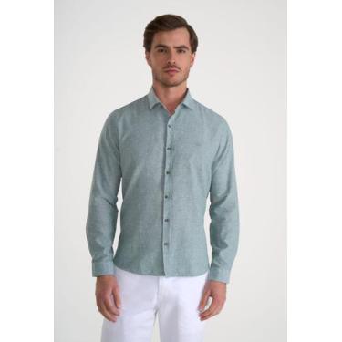 Imagem de Camisa Manga Longa Docthos Slim Linho Misto, 106 verde claro, PP