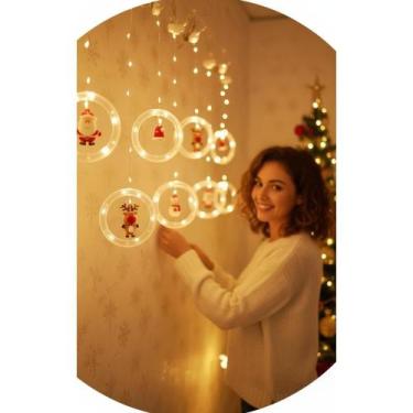 Imagem de Cortina LED 2.5m Branco Quente Fio Transparente Bivolt - Congratulatio