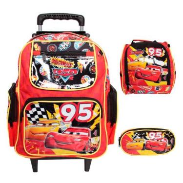 Imagem de Mochila Infantil Rodinha Com Lancheira Térmica Estojo Grande - Plike