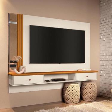 Imagem de Painel Para TV Até 55 Polegadas Com Espelho Arezzo Off White Cedro - e