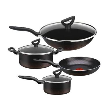 Imagem de Conjunto de Panelas Rochedo Inova Antiaderente 4 Peças Preto, Preto, 4