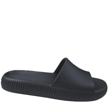 Imagem de Chinelo Nuvem Macio Esporão Conforto Ortopédico Luxuosa 300, Preto, 35