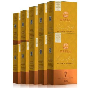 Imagem de Café Moído Premium Orfeu Bourbon Amarelo Kit 10 Pacotes de 250g