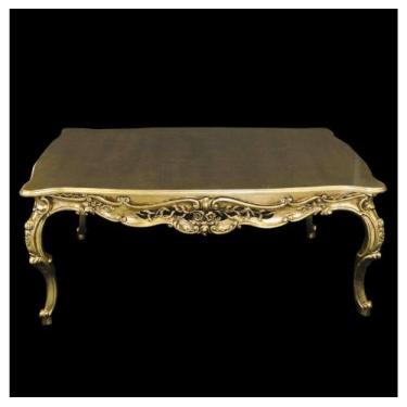 Imagem de Mesa de Centro Imperial Folha Ouro Alta Decoração - LUXdécor
