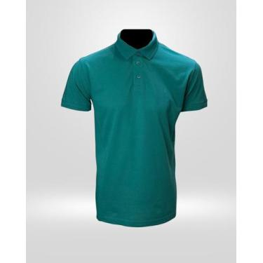 Imagem de Camisa Polo Masculina Gola Crochê Verde Turquesa - VRS, GG