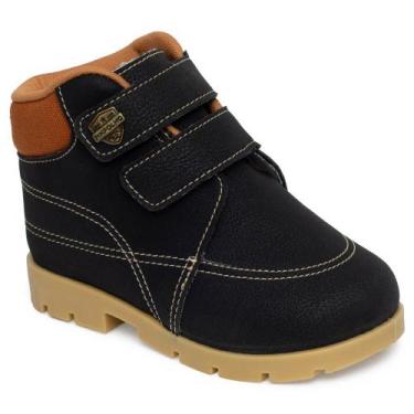 Imagem de Bota Infantil Bebe Sem Cadarço Preto com Marrom Pimpolho, Preto com ma