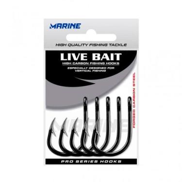 Imagem de Anzol Live Bait Black Nickel Marine Sports n9/0 Cartela com 10 Unidade