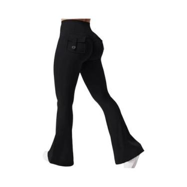 Imagem de Leggings De Yoga Femininas De Alta Elasticidade Com Bolsos, Compressão