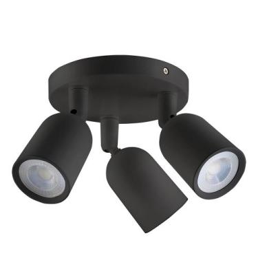 Imagem de Luminária spot led direct mr16 circular 3x4w preto - TASCHIBRA