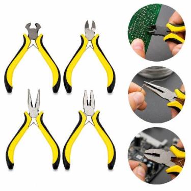 Imagem de Kit 4 alicates para eletronica artesanato bijuterias pesca kit profiss