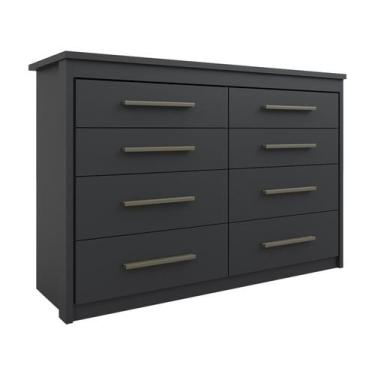 Imagem de Comoda 8 Gavetas Elegance Preto Batrol, Preto