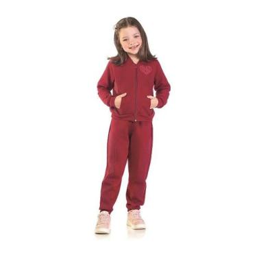 Imagem de Conjunto Moletom Infantil Feminino Casaco + Calça Dila 03968, 10, Vinh