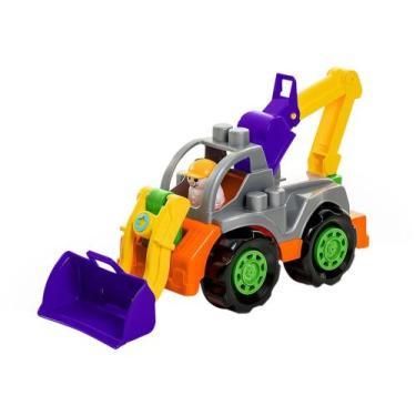 Imagem de Trator de Brinquedo Rodadinhos Blocks Trator - Roda Livre Ta Te Ti