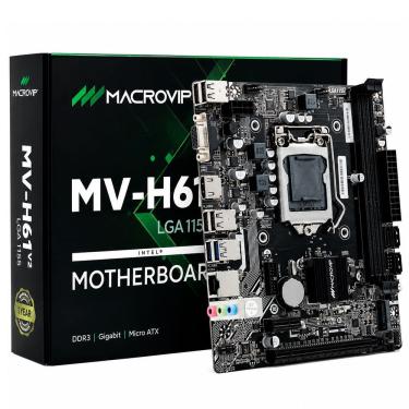 Imagem de Placa Mãe H61v2 com Socket LGA 1155 e DDR3 Até 16GB Micro ATX com Slot M.2 Nvme e Áudio HD 6 Canais Macrovip