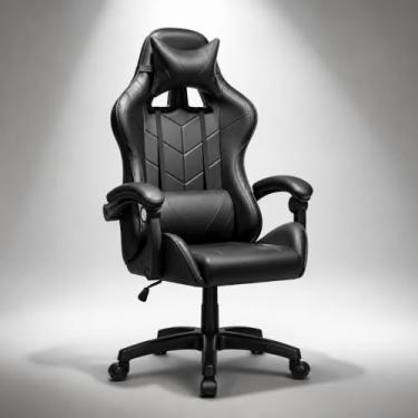 Imagem de Cadeira Gamer, Escritório, Confortável Ômega (Preta)