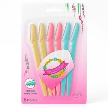Imagem de Kit 6 Navalha Facial para Sobrancelha Uso Diário Remoção Precisa de Pe