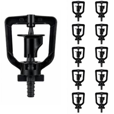 Imagem de Kit 10 Microaspersor Preto 38lph Bocal Bailarina Giratório Sistema de 