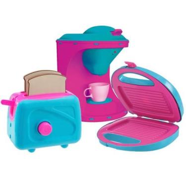 Imagem de Kit Mini Brinquedo Cozinha Cafeteira Sanduicheira E Torradeira - Gici 