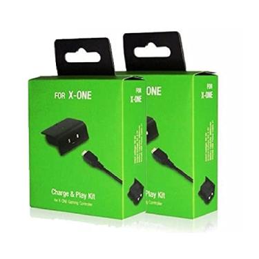 Imagem de 2 Baterias Controle Xbox One Cabo Carregador Play & Charge Kit