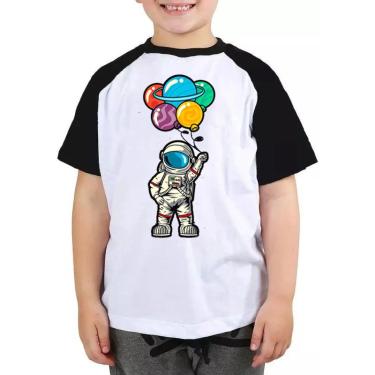 Imagem de Camiseta Infantil Astronauta aniversário galáxia espaço