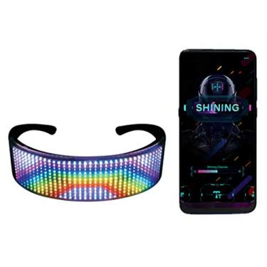 Imagem de AINSKO LED Customizable Bluetooth Glasses, APP Control LED Display Smart Glasses for Festivals, Raves, Birthday Costumes (Size-1)