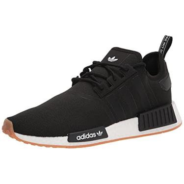 Imagem de adidas Originals Tênis masculino NMD_r1 Primeknit, Preto/Preto/Goma, 13.5