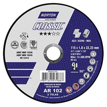 Imagem de Disco de Corte Linha Azul Finoclassic 114.3 X 1 X 22, Norton Ar302, Cinza/azul, Norton, Ar302, Cinza/azul