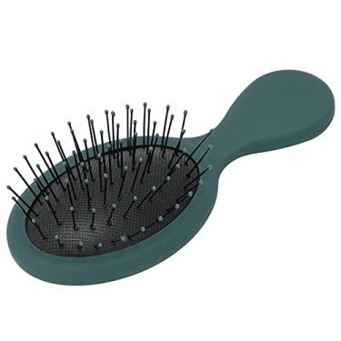 Imagem de Escova de cabelo com almofada de ar, reduz o frizz, ferramenta de modelagem de cabelo, mini escova de alisamento de cabelo para cabelo encaracolado (verde escuro)