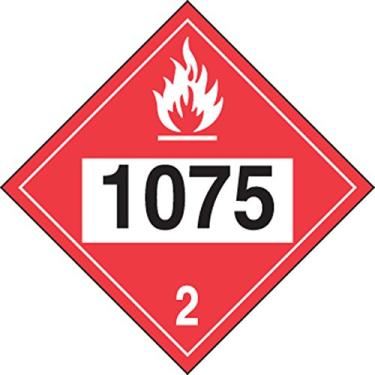 Imagem de Accuform Placas MPL724VP1 Placard DOT de 4 dígitos, Classe perigosa 2, Legenda "1770" (Gás de petróleo liquefeito), 26,5 cm Comprimento x 26,5 cm Largura x 0,08 cm Espessura, Preto/Branco no Vermelho