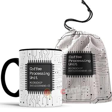 Imagem de Caneca Programador Dev Cpu Coffee Processing Unit + Saquinho