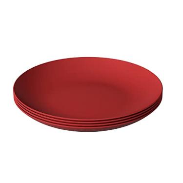 Imagem de Kit 4Pc Prato Refeição Cozy, 257Mm, Vermelho Bold, Coza