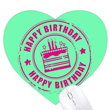 Imagem de Carimbo de bolo romântico coração mousepad de borracha para festa de aniversário