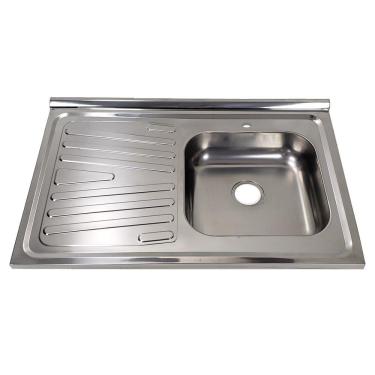 Imagem de Pia Inox Fabrinox PSD800D 80x52cm, cuba direita e furo para torneira